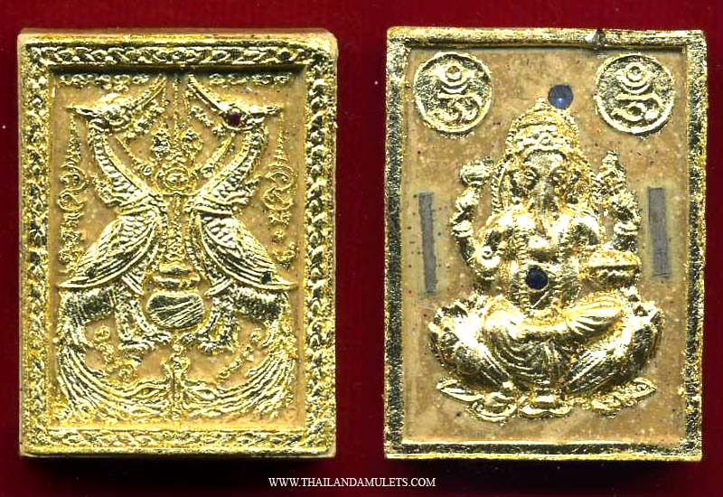 Thailand Amulets, LPHONG850, Gold PhyaHong Ganesha 2Silver Trakruts ...